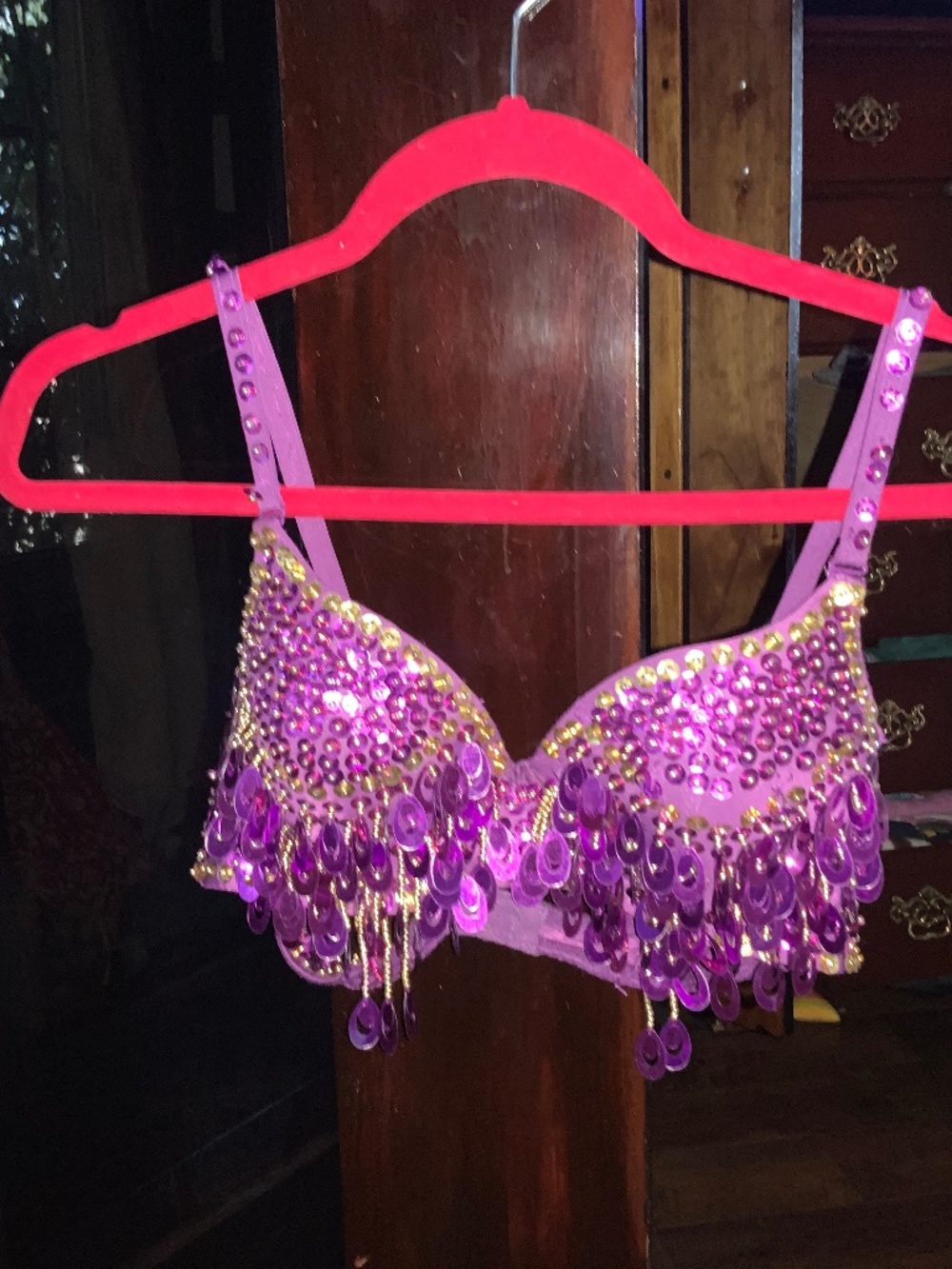 Purple festival jingle bra